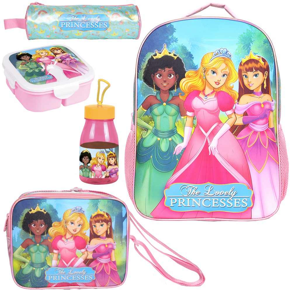 MOCHILA PRINCESAS/LANCH./ESTOJO